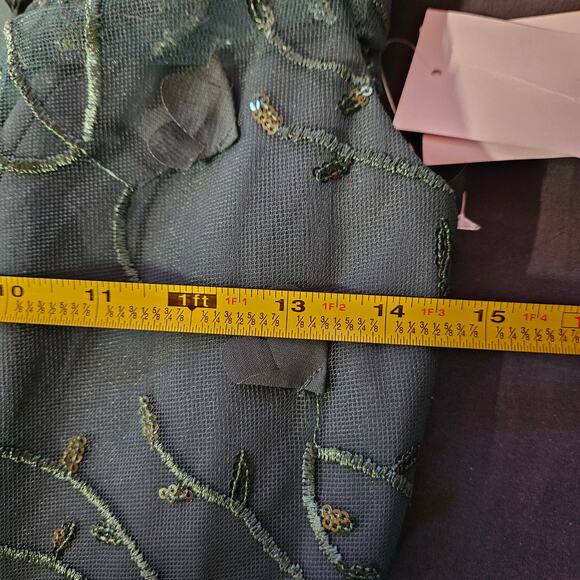 Dessy Collection Evergreen 3D Embroidered Off Shoulder Gown Size 2R NWT Fairy - Picture 8 of 9